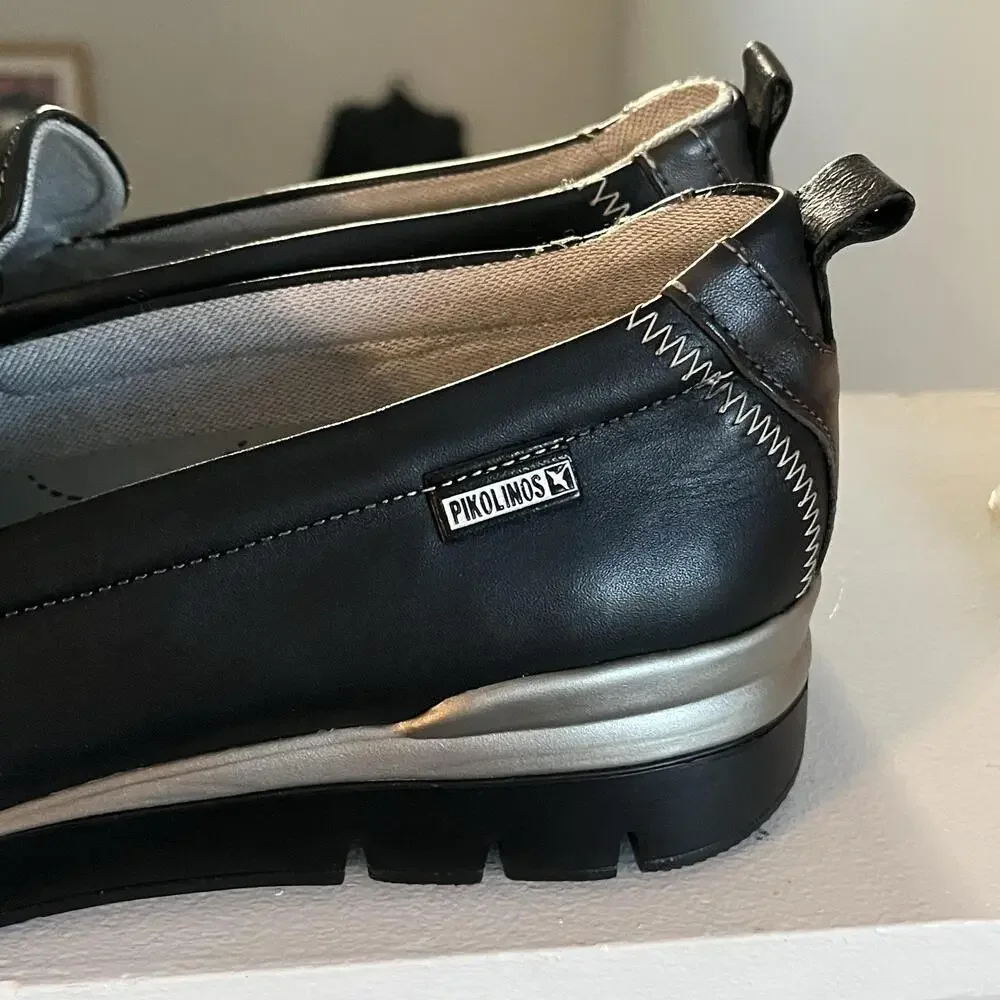 Pikolinos Loafers Cantabria Womens 10 Cowhide Leather Chain Slip On Arch Support